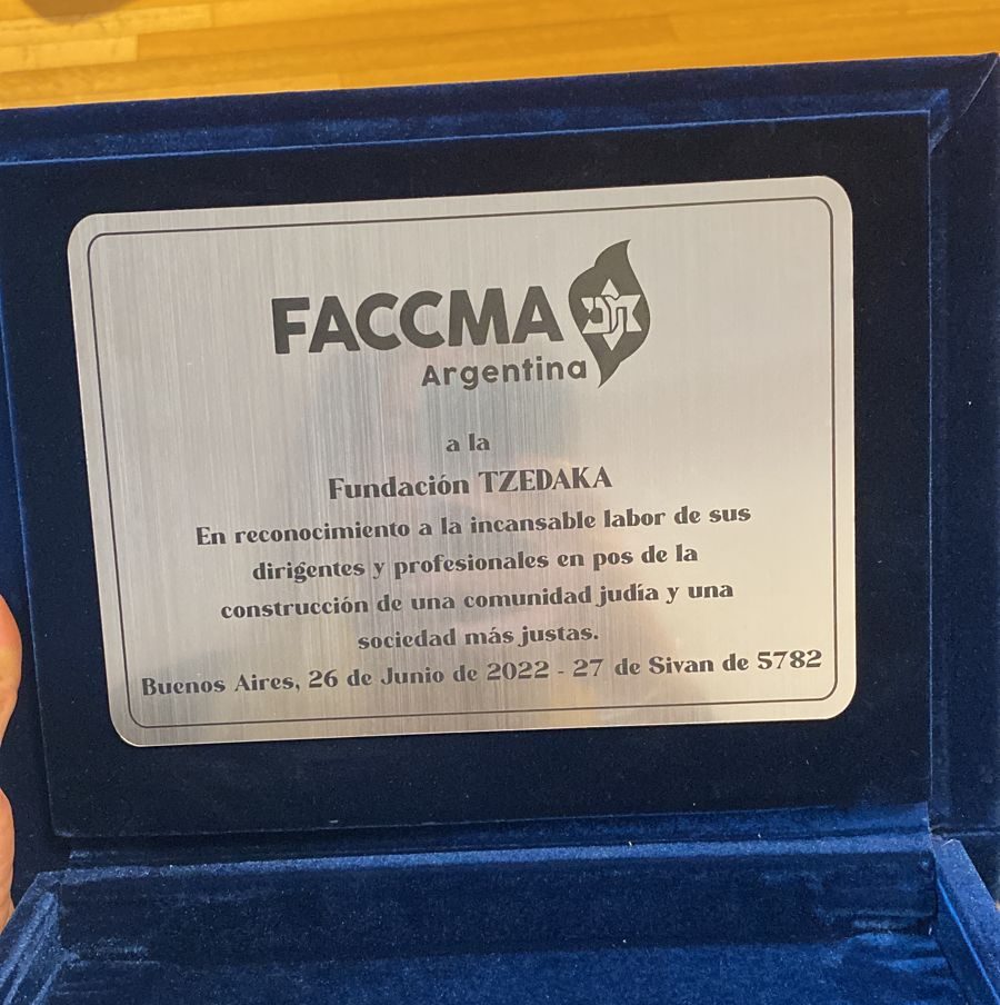 Premio Shem Tov para Fundación Tzedaká