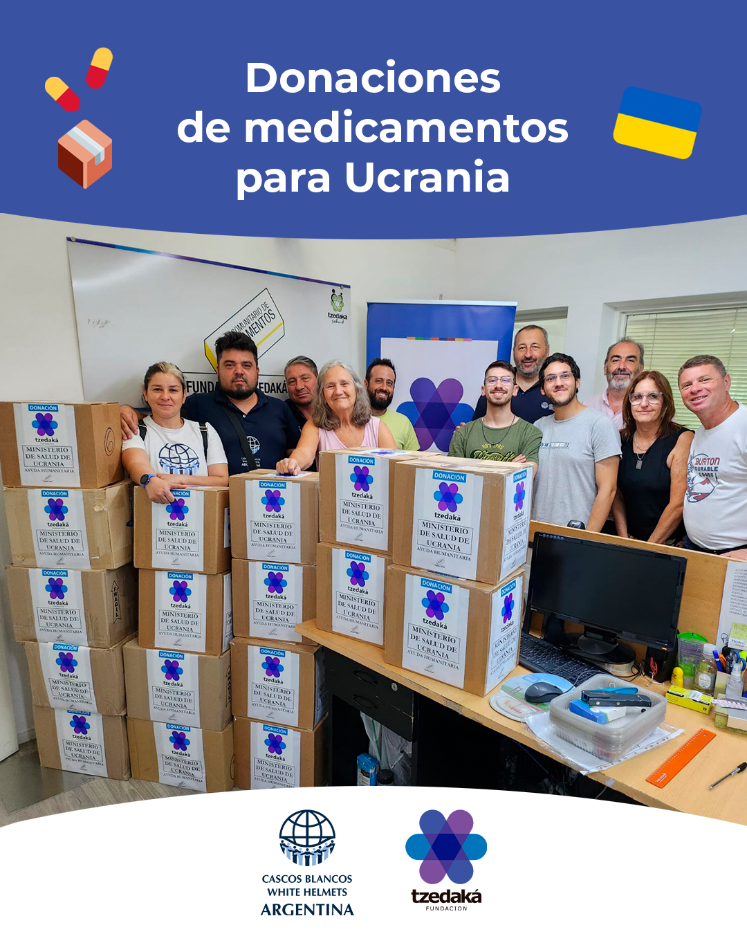 donacion de medicamentos a ucrania desde fundacion tzedaka